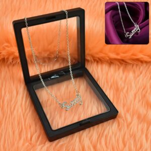 Silver-Tone "Sweety" Pendant Necklace in Elegant Display Case