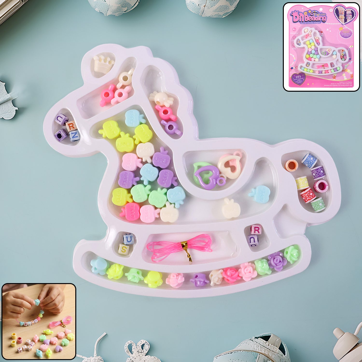 DIY Kids Creative Beads Jewellery Making Kit (1 Set)