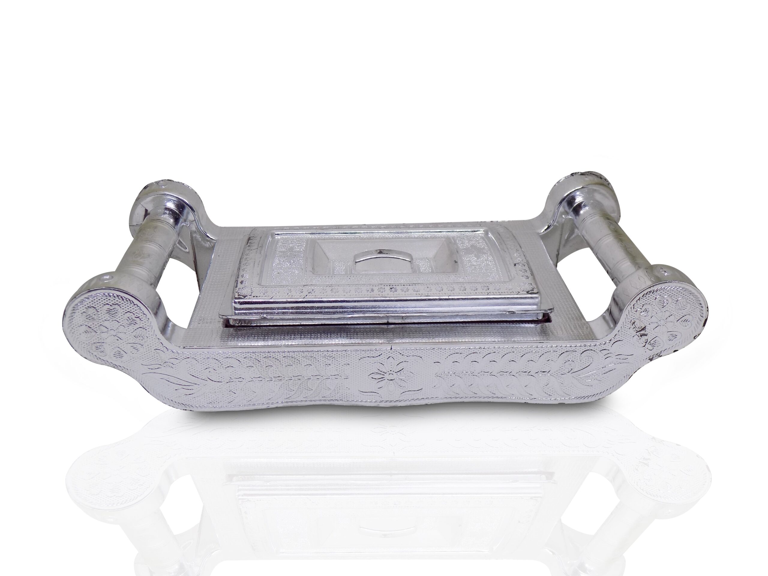 Multipurpose 4 Section Royal Design Silver Storage / Gift Box