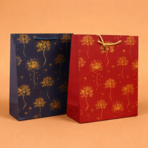 Premium Gold Floral Gift Bag with Handle Paper Carry Bag