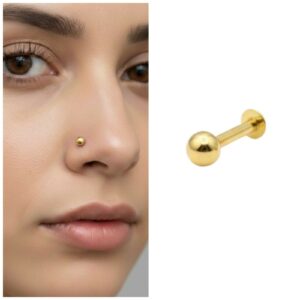 Gold pated Back Nose Stud Laung Koka Nathni for women and girls
