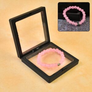 Elegant Pink Beaded Bracelet in Transparent Display Case