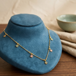 Elegant Pastel Gemstone Station Necklace