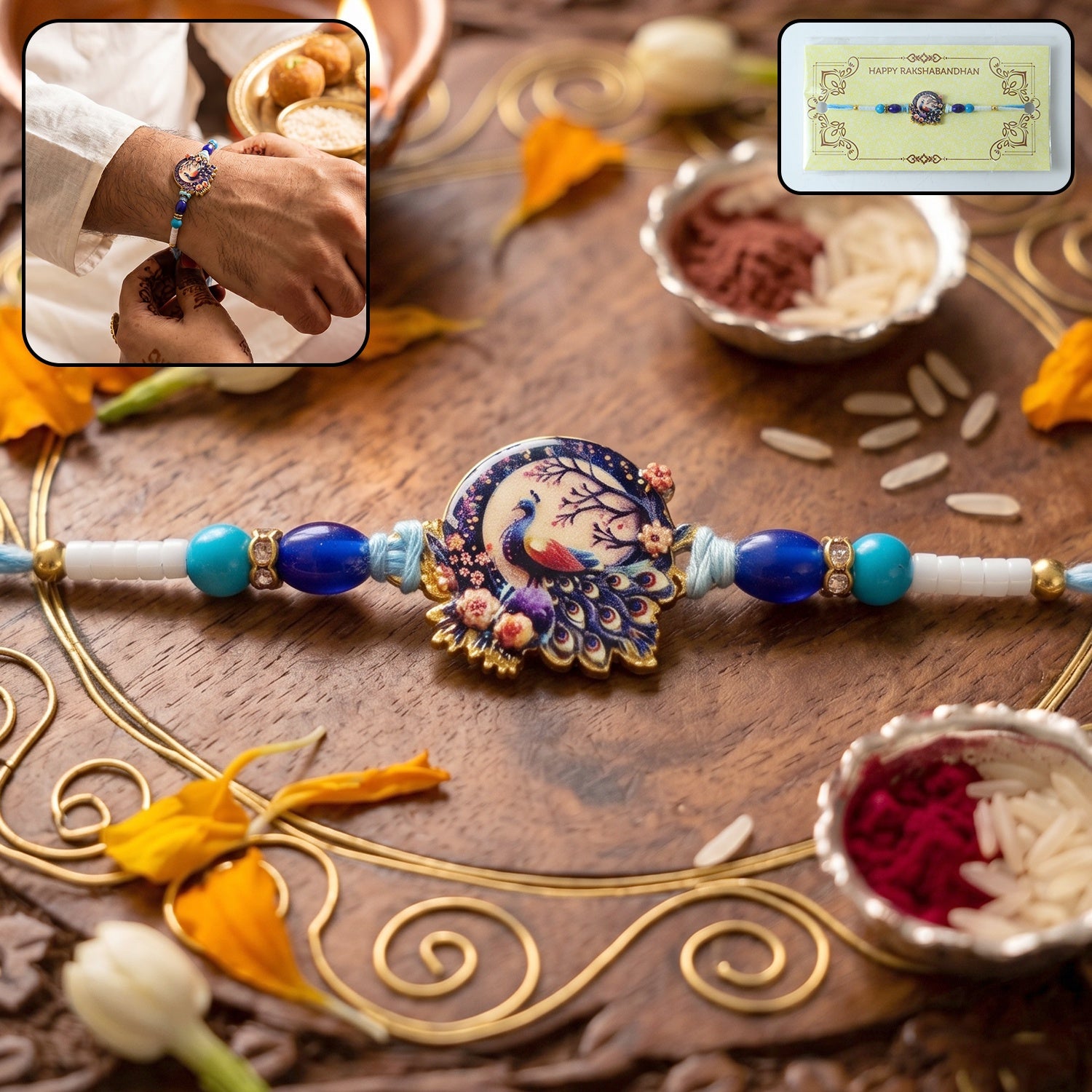 Royal Mughal Peacock Designer Rakhi