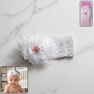 Cute Soft Elastic Floral Baby Headband Stylish Stretchable Hair Band (1 Pc)