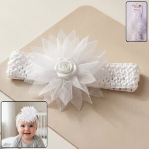 Cute Soft Elastic Floral Baby Headband Stylish Stretchable Hair Band (1 Pc)