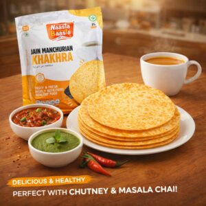 Naasta Baasta Jain Manchurian Khakhra - Crispy Ready to Eat Whole Wheat Snack (200 Gm)