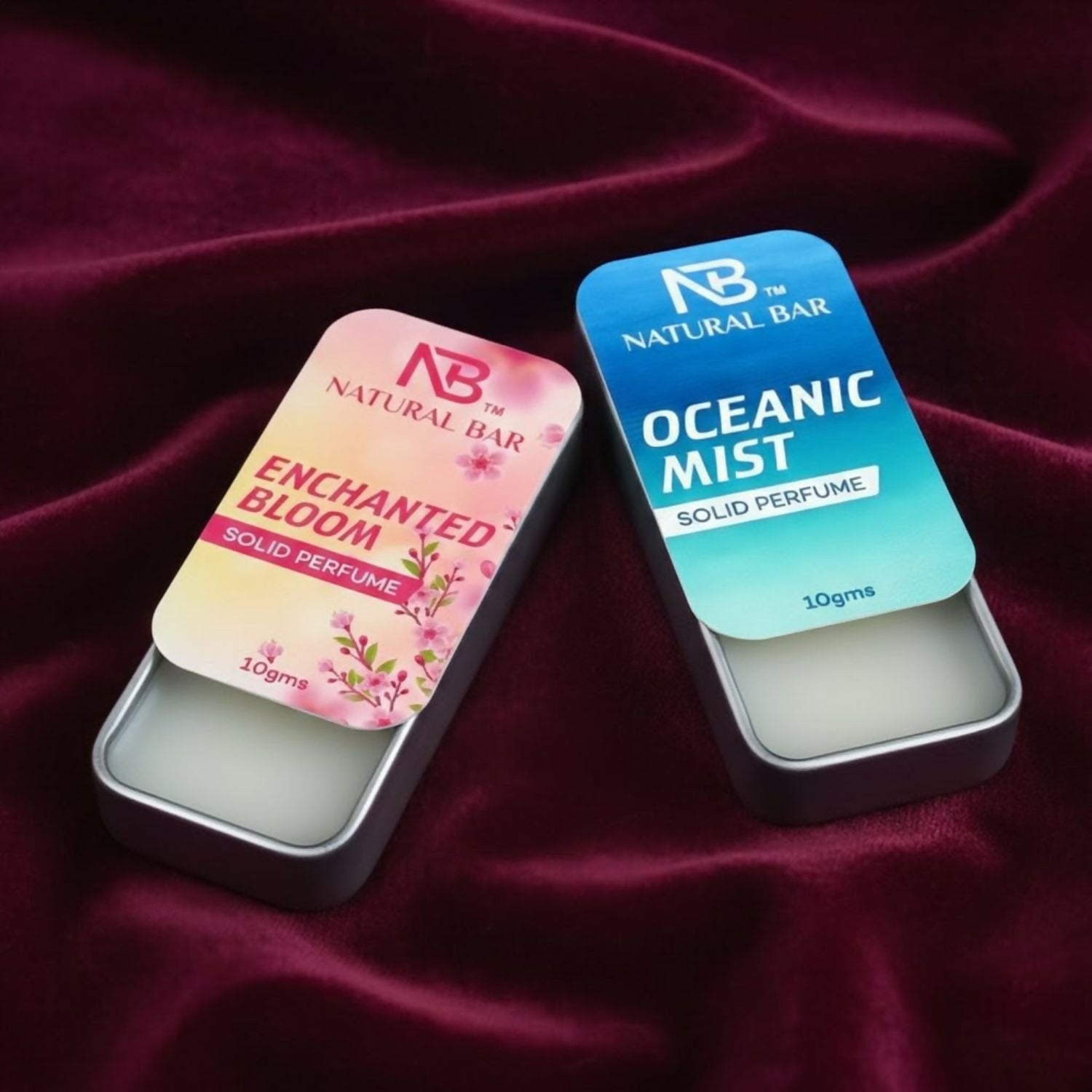 Enchanted Bloom And Oceanic Mist Solid Perfume Combo, Alcohol Free Cologne Strong & Lasting Fragrance, Gifting for Him & Her (10gms/2Pc)