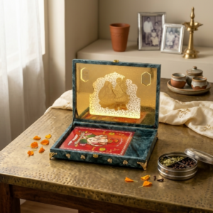 Haldi Mehendi Shaadi Music & Light Velvet Wedding Invitation Gift Box