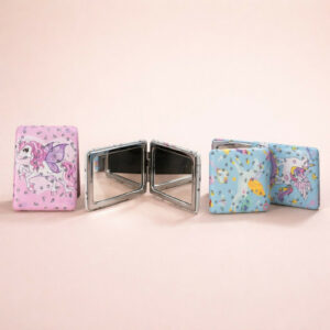 Kids Compact Foldable Pocket Mirror with Cute Cartoon Design