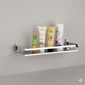Premium Stainless Steel Single Layer Bathroom Shelf Wall Mounted Storage Rack