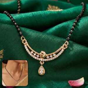 Heart Charm Mangalsutra Necklace with Teardrop Pendant 1 Pc