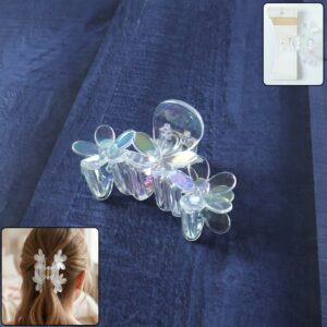 Elegant Transparent Floral Hair Claw Clip (1 Pc)