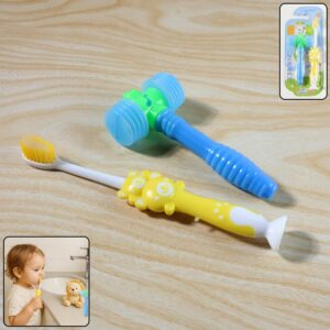 Kids Cartoon Spring Frog Toy With Toothbrush Set (2 Pc Set)