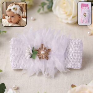 Cute Soft Elastic Floral Baby Headband Stylish Stretchable Hair Band (1 Pc)