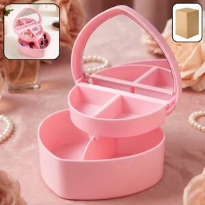 Multipurpose Makeup Storage Box with Mirror (1 Pc)