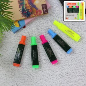 Officemate Fluorescent Highlighter Set of 5 – Vibrant Colors for Smooth Writing