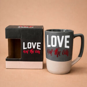 Printed Ceramic Coffee Mug Love Theme Gift Cup with Handle