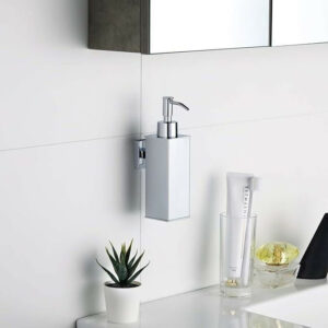 Stainless Steel Wall-Mounted Square Liquid Soap Dispenser for Bathroom & Kitchen