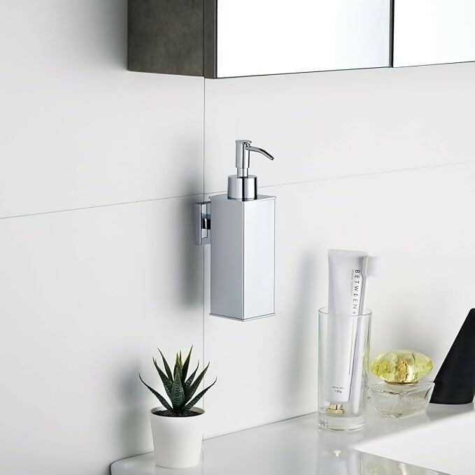 Stainless Steel Wall-Mounted Square Liquid Soap Dispenser for Bathroom & Kitchen