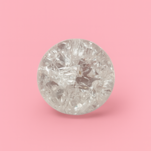 Clear Crackle Crystal Glass Ball for Home Decor Orb Showpiece for Tabletop or Office