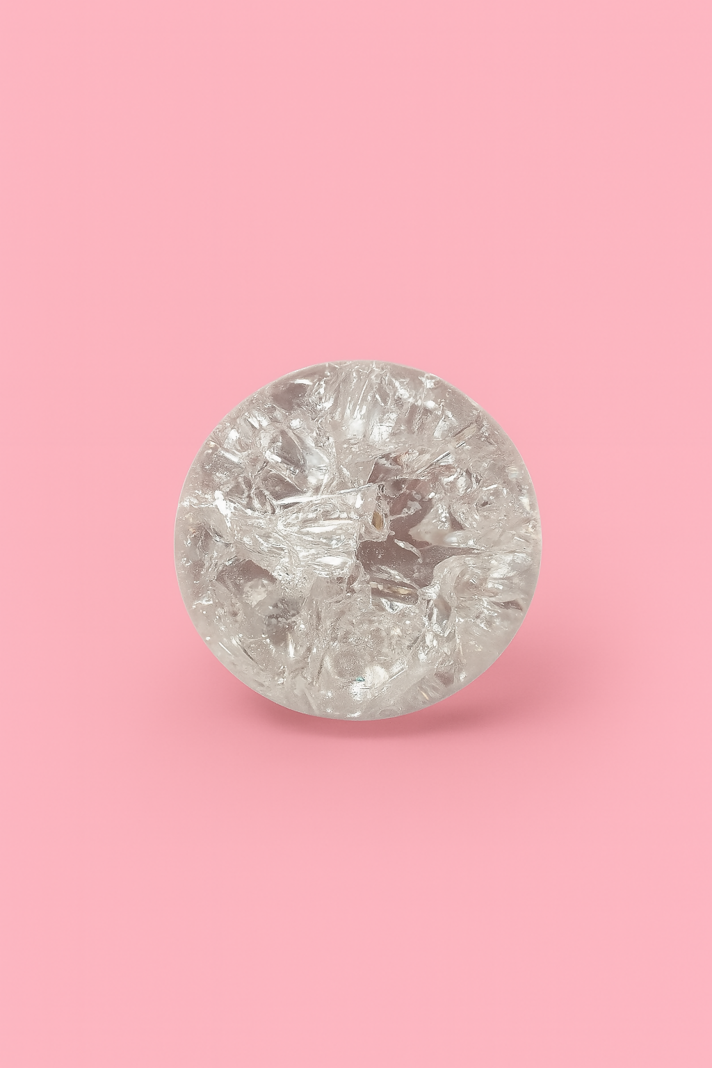 Clear Crackle Crystal Glass Ball for Home Decor Orb Showpiece for Tabletop or Office