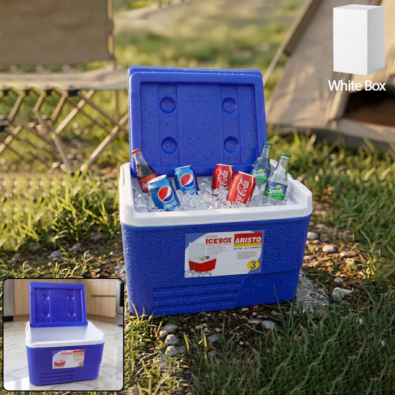 Heavy Duty Insulated Ice Box (1 Pc, Blue / 3Ltr)