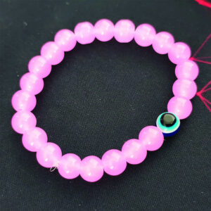 Pink Evil Eye Beads Bracelet