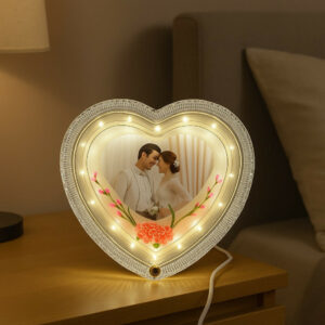 Heart Shape LED Photo Frame Lamp for Romantic Bedroom Decor with Photo Insert