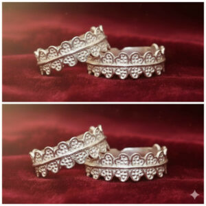 Silver Scalloped Heart Toe Ring Bichiya for women and girls Combo Pack of 2