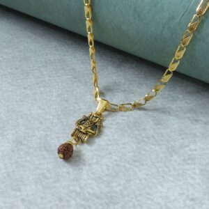Trishul Shivling Chain Pendant Rudraksha Drop