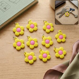 Cute Flower Shape Bag Charm Keychain Set (10 Pc Set)
