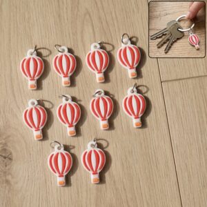 Hot Air Balloon Bag Charm Keychain Set (10 Pc)