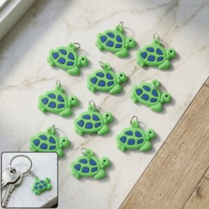Cute Turtle Shape Bag Charm Keychain Set (10 Pc)