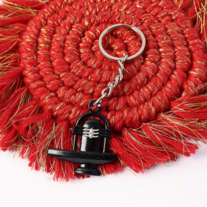 Stylish Shivling Metal Keychain – Elegant Black Finish Divine Key Ring