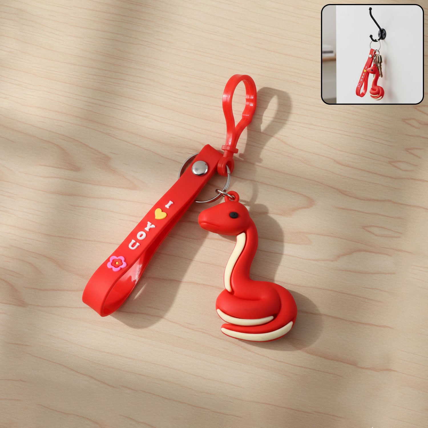 Cute Cartoon Snake Keychain (1 Pc)
