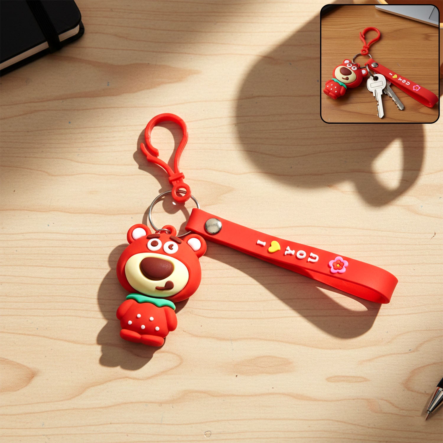 Cute Cartoon Bear Figure Keychain (1 Pc)