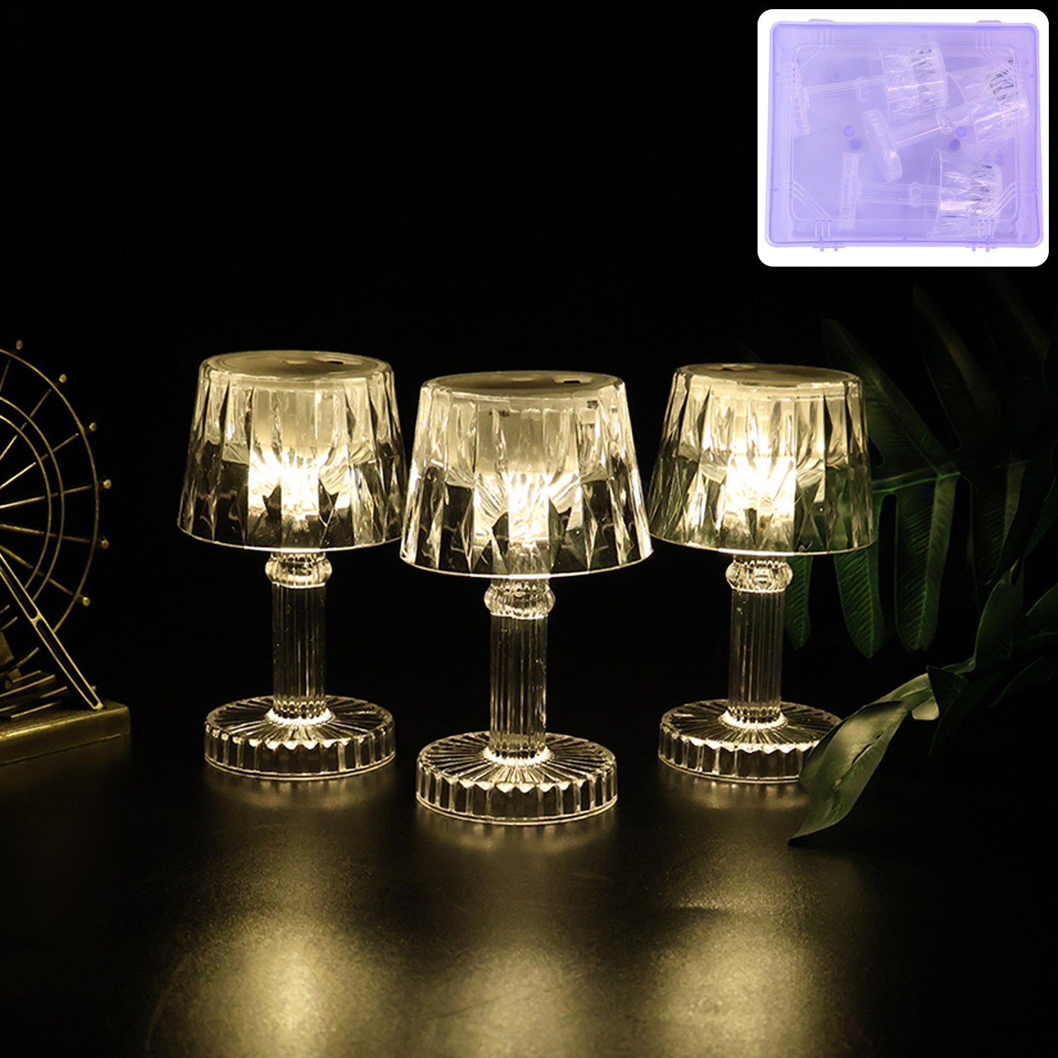 Battery Operated Decorative LED Mini Table Lamp (3 Pc / Set)