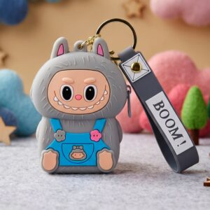 Cute Style Cartoon Silicone Mini Pouch Keychain with Strap (1 Pc)