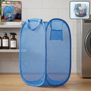 Foldable Mesh Laundry Basket with Handles Large Clothes Hamper (1 Pc,36x36x58cm)