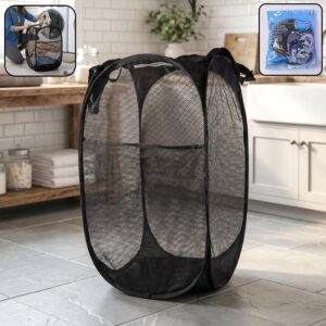 Foldable Mesh Laundry Bag Hamper (1 Pc, 61x35x35 Cm)
