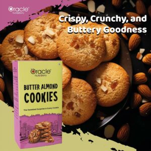Oracle Butter Almond Cookies Crunchy Biscuit Snack 200gm Made with Real Butter