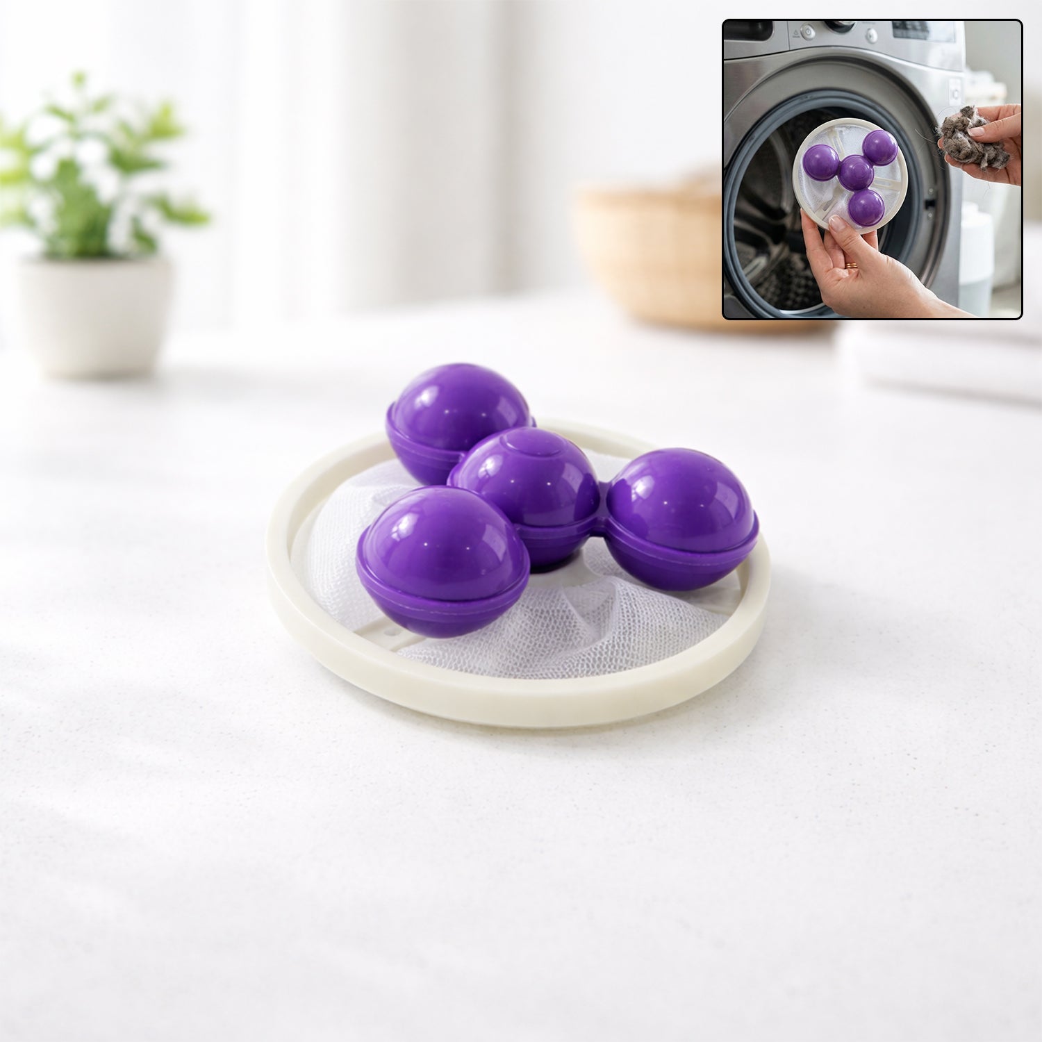 Reusable Washing Machine Lint Remover Ball with Mesh Filter Big Size 1 Pc