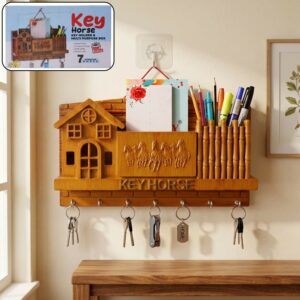 Key Horse Multi-Purpose Key Holder and Organizer with Pen and Card Holder
