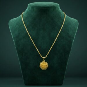 Elegant Gold Finish Floral & Traditional Pendant Necklace (1 Pc, Mix Design)