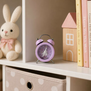 Mini Cartoon Twin Bell Alarm Clock for Kids Desk Table Random Color (1 PC)