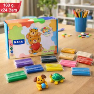 Kids Creative Modelling Clay – Multi-Color DIY Craft & Learning Kit (160g x 24 Bars)