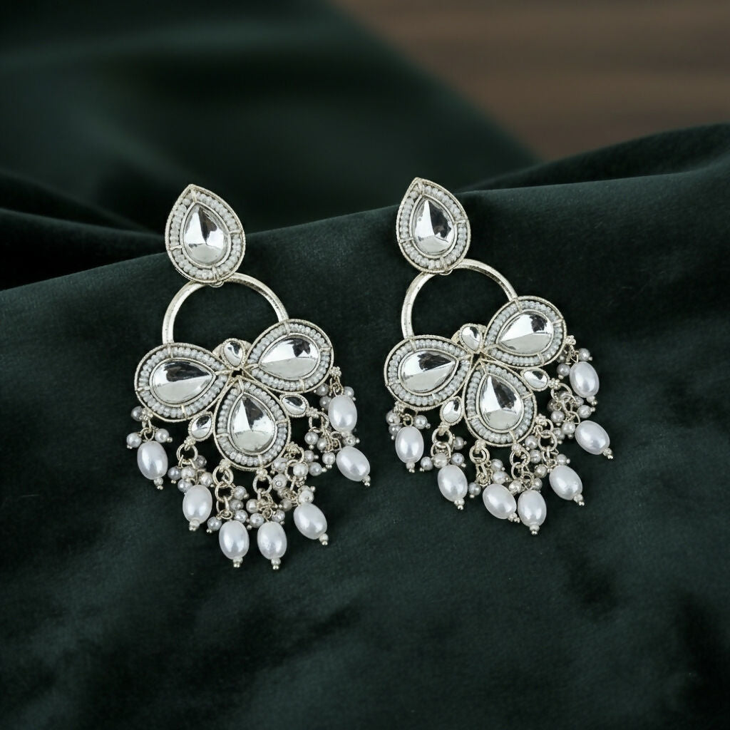 Elegant Dangle Earrings with Pearl Drops earrings