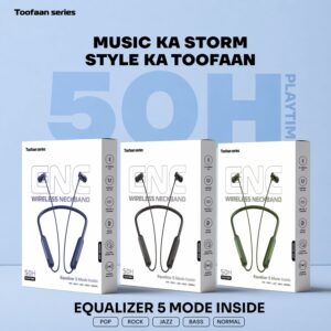 Toofaan Series Wireless Stereo Bass Neckband Earphones, Neck band (1 Pc)