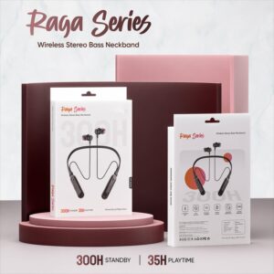 Raga Series Wireless Stereo Bass Neckband Earphones, Neck band (1 Pc)